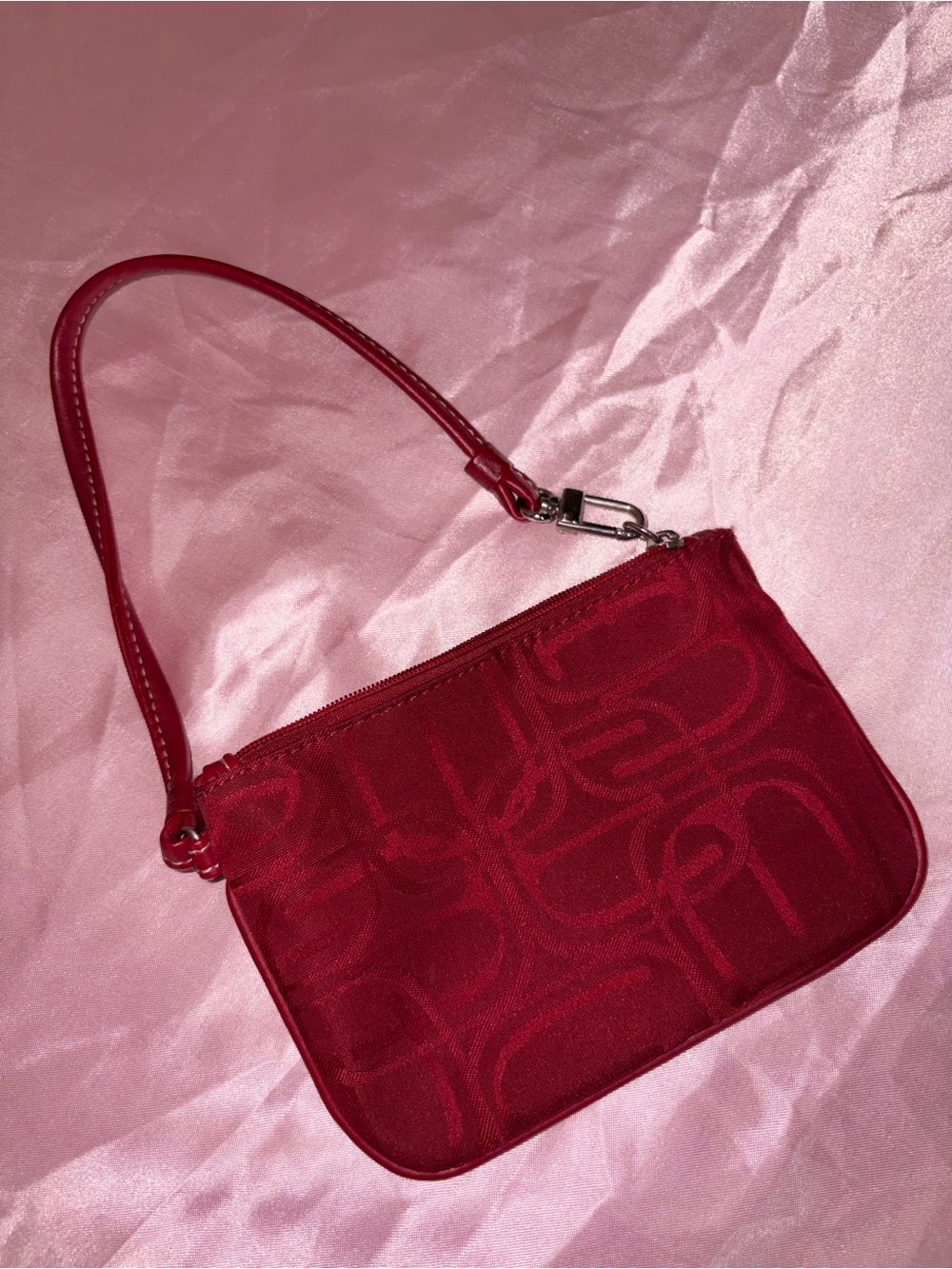 Express Red Logo Wristlet Clutch